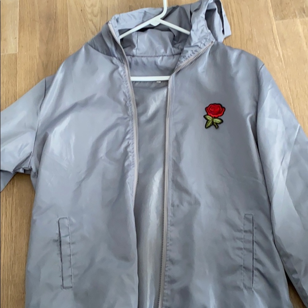 Men’s Windbreaker Hoodie With Rose Emblem